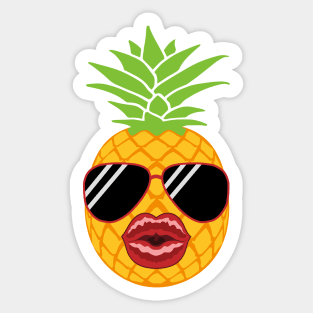 Pineapple with lip filler Botox Funny Pineapple Sticker